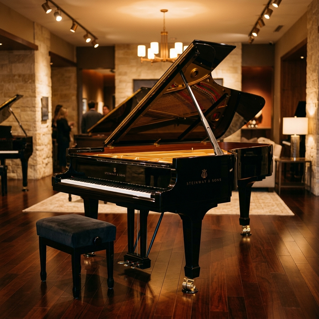 Steinway grand piano on display at Pleasantville Music Shoppe South Jersey